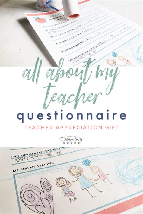 teacher appreciation questionnaire    teacher