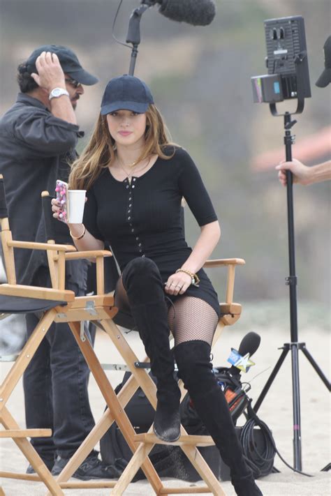 Bella Thorne Puffy Nipples In Slight See Through Dress On The Set