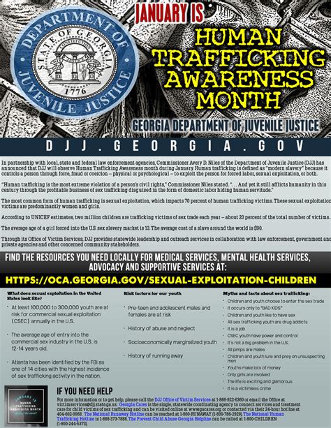 january is human trafficking awareness month at djj