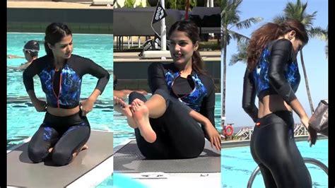 Rhea Chakraborty Hot Aqua Workout Video Youtube