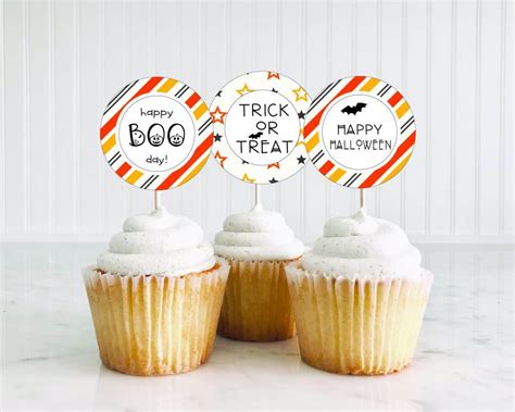printable halloween cupcake toppers shabby mint chic party