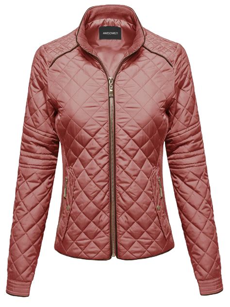 fashionoutfit womens quilted puffer jacket  fleece lining walmartcom
