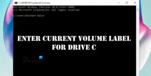 enter current volume label  drive     find  label