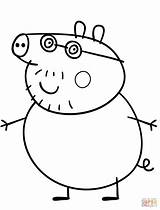 Pig Coloring Peppa Daddy Pages Printable Drawing Characters Supercoloring Categories sketch template