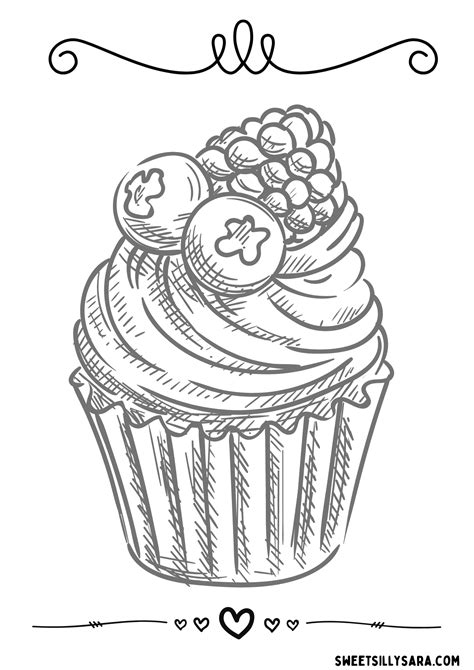 sweet silly sara cupcake coloring page