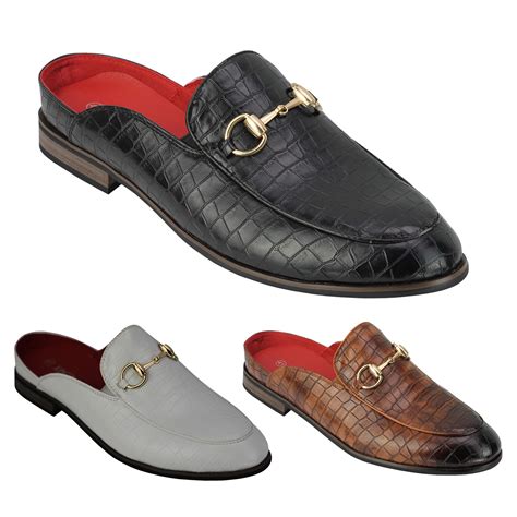 mens  shoes snakeskin emboss leather smart casual open  slip  shoes ebay
