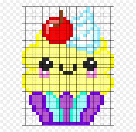 kawaii cupcake perler bead pattern bead sprite pixel art fruit hd png