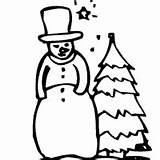 Snowman Tree Christmas Surfnetkids Coloring sketch template