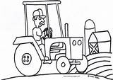 Tractor Coloring Pages Kids Truck Easy Print John Drawing Drawings Outline Deere Tractors Printable Clipart Trailer Cliparts Color Cartoon Wagon sketch template