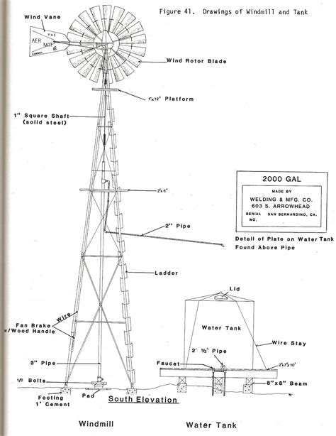 detail drawing  windmill water tank   stewart ranch banning california