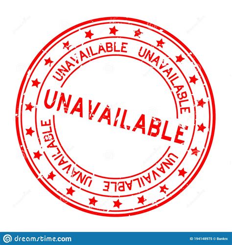 grunge red unavailable word  rubber stamp  white background stock vector illustration