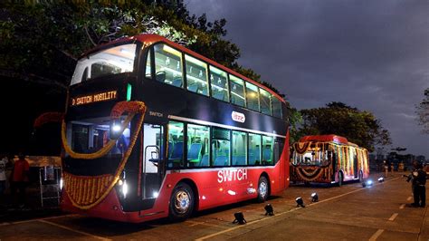 indias  electric double decker bus inaugurated  mumbai