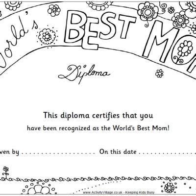 class mothers day certificates  print  colour easter color