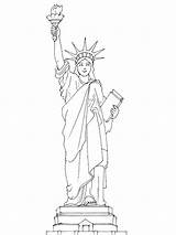 Estatua Libertad Freiheitsstatue Kleurplaten Coloring4free Vrijheidsbeeld Zeichnung Binged sketch template