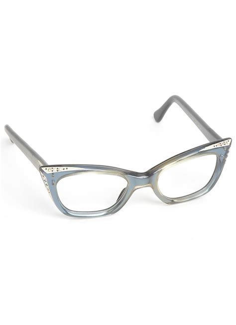 1950s french blue cat eye glasses frame hemlock vintage