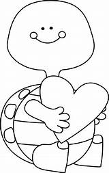 Valentine Turtle Clipart Valentines Clip Outline Coloring Pages Heart Cross Cliparts Dinosaur While Holding Turtles Kids Cute Library Clipground Graphics sketch template