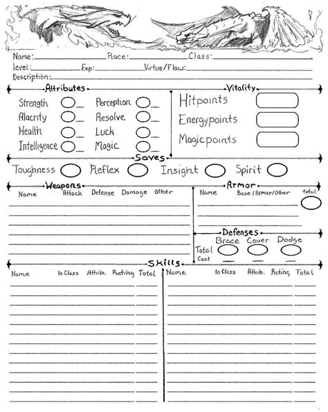 fantasy prime character sheet