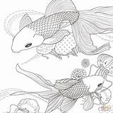 Coloring Fish Pages Golden Printable Goldfish Japanese Supercoloring Crafts Visit Goldfisch Pinnwand Auswählen Adult sketch template