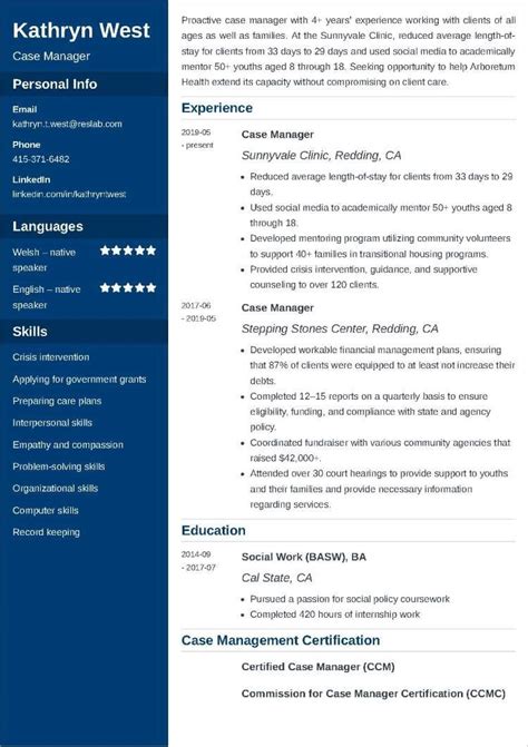 case manager resumesample skills entry level objective