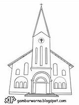 Gereja Mewarnai Sketsa Protestan Untuk Arsitektur Unduh Dicat Tangan Warnai sketch template