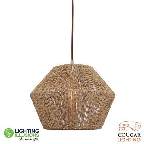 Small Natural Thread Shade Cougar Cassie Pendant Light Lighting