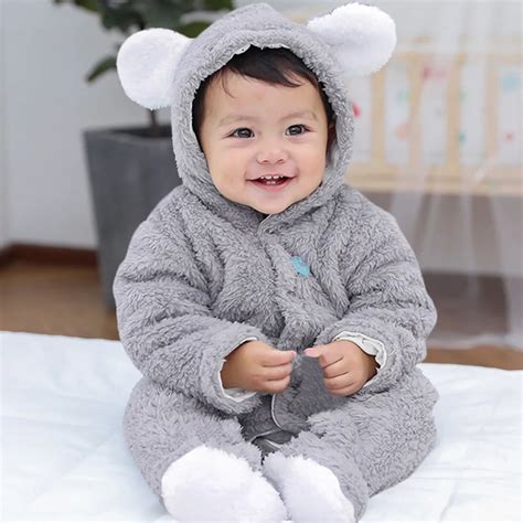 baby clothes infant costume baby girl rompers baby boy onesie long sleeve fluffy hooded