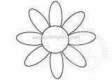 Daisy Petals Coloring Eight Template Flower sketch template