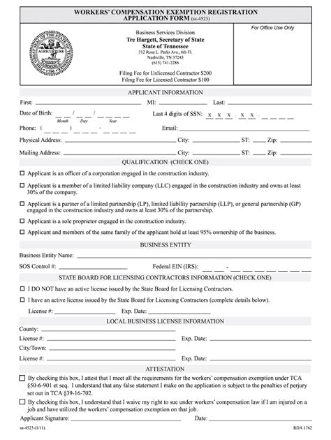 workers comp exemption form  fill  sign  dochub