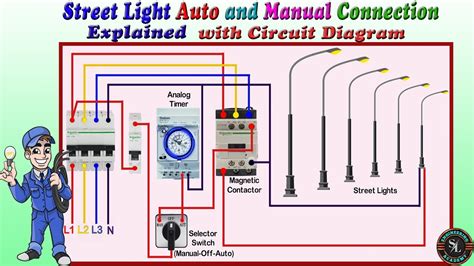 street light auto  manual connection street light wiring explained  circuit diagram