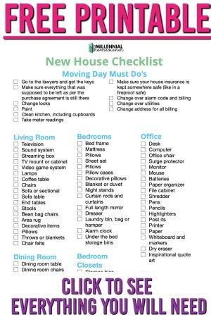 house checklist    home checklist  home