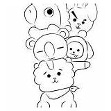 Bt21 Coloring Pages Cute Printable Seesaw Playing sketch template