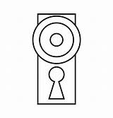 Knob Simbolo Icona Progettazione Siluetta Keyhole Dooe Profilo Serratura Buco Maniglia Manopola sketch template