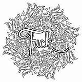 Coloring Pages Word Swear Fuck Printable Adult Sheets Color Bitch sketch template