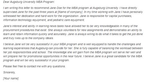mba recommendation letter inspira futures