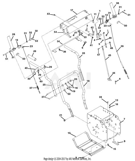 ariens   sno tek  parts diagram  handlebars