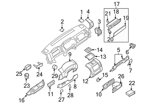 nissan rogue compartment trim finisher glove box bha nissan parts overstock