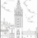 Giralda Andaluces Laminas Monumentos sketch template