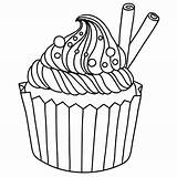 Cupcake Muffin Coloring Pages Cupcakes Coloriage Cute Disegno Ice Cream Food Printable Drawing Print Books Para Da Getcolorings Dibujos Color sketch template