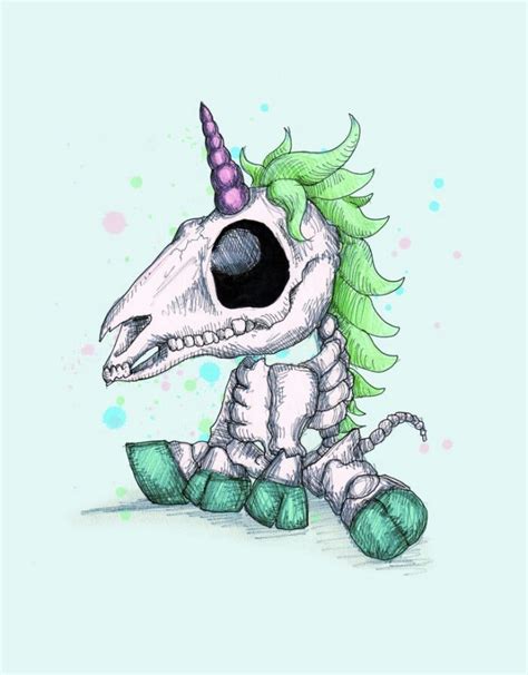 pin   sund  ilustracions unicorn art unicorn tattoos creepy art