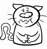 Sick Coloring Nausea Cat Cartoon Vector Vectors sketch template