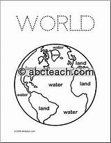 Water Land Kindergarten Coloring Air Montessori Studies Social Activities Choose Board Teachers Globe Resources Kids Classroom sketch template