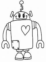 Robot Coloring Pages Printable Drawing Cute Robots Print Color Book Line Clipart Colouring Easy Valentine Kids Cliparts Sheets Girl Apps sketch template