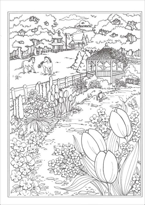 creative haven autumn scenes coloring book coloring spring adult