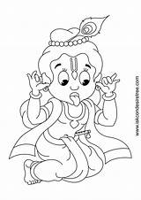 Krishna Lord Baby Pencil Template Coloring Templates Das Bhikaji Chintan Bhagavat sketch template