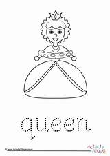 Tracing Word Queen Worksheets Become Member Log sketch template