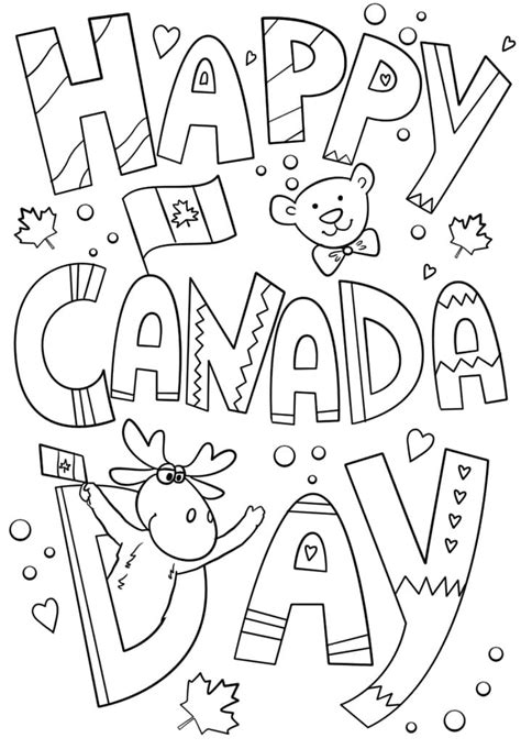 happy canada day coloring page  printable coloring pages happy