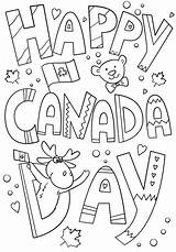 Doodle Fete Kanada Coloriage July Drukuj sketch template