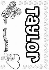 Taylor Coloring Pages Name Print Names Color Hellokids Girls Girly sketch template