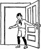 Door Clipart Closing Boy Etc Large sketch template