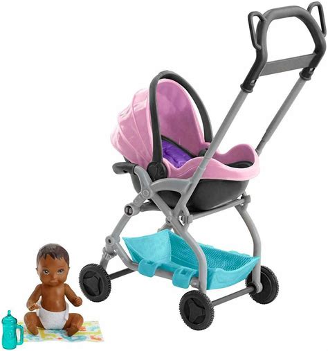 barbie skipper babysitter doll baby stroller carrier car
